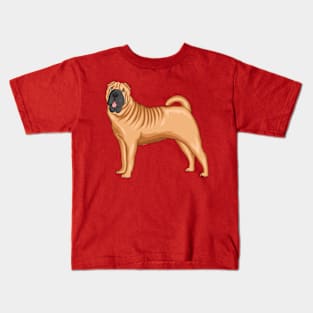 Chinese Shar-Pei dog cartoon illustration Kids T-Shirt